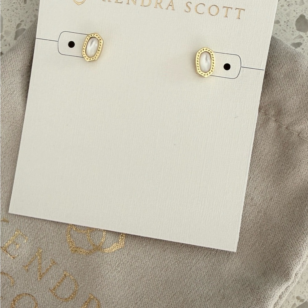 NEW Kendra Scott Gold and Mother of Pearl Earrings